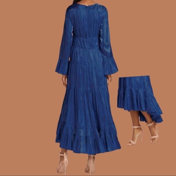 Cinq à Sept long sleeve asymmetric Dress in Dark Blue - Picture 2 of 8